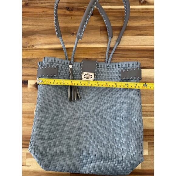 Recycled Plastic Tote Shoulder Bag Gray - Picture 2 of 6